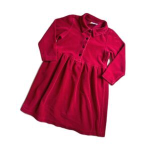 Vintage Hanna Andersson‎ Red Velour Collared Christmas Dress 100cm/4